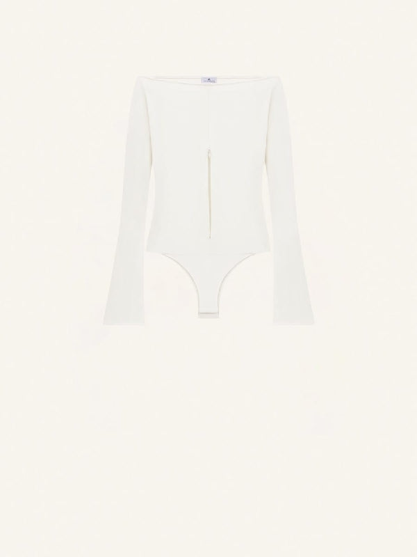 Zip-Up Detail Jersey Bodysuit