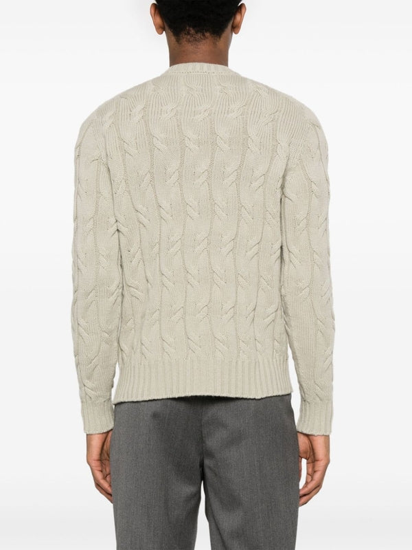 Beige Cable Cashmere Knit