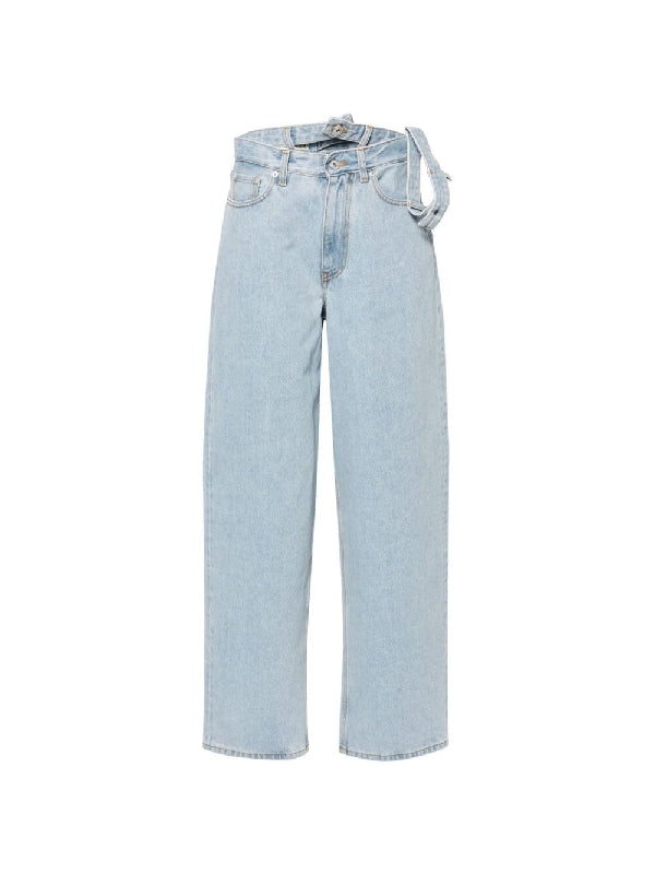 Double Waist Denim Pants