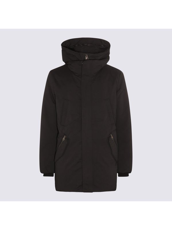 Black Nylon Hood Parka