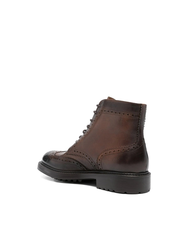 Doucal'S Brown Lace-Up Boots