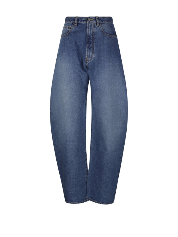 Round Cotton Denim Pants