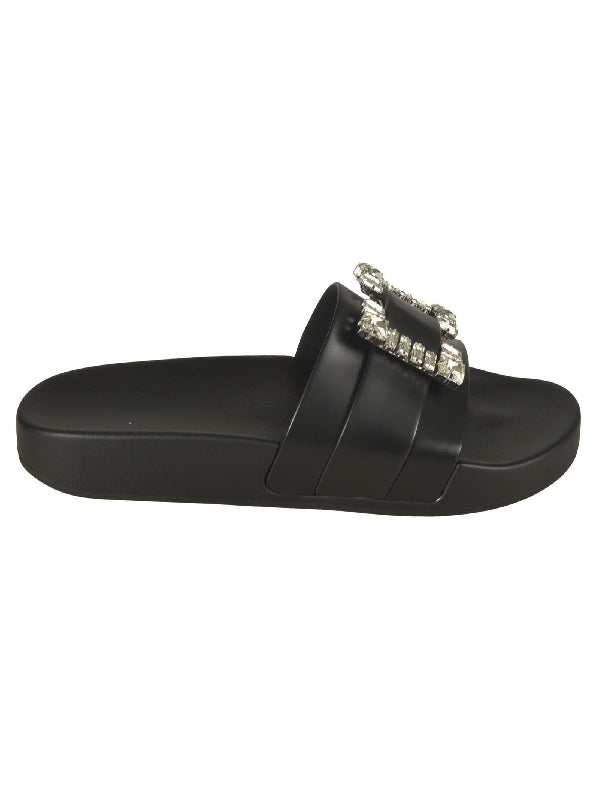 Sr Jelly Crystal Buckle Slides