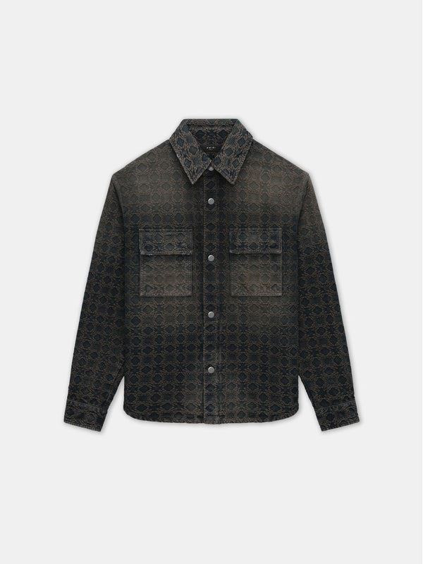 Allover Jacquard Pattern Washing Shirt