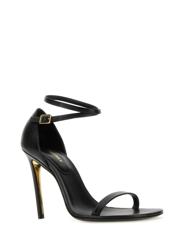 Buckle Anklet Leather Sandal Heel