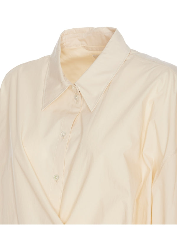 Beige Asymmetric Cotton Shirt