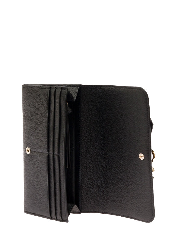 Alphabet Leather Flap Long Wallet