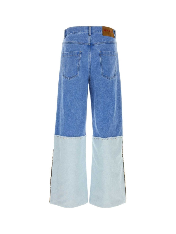 Wide Cotton Denim Pants