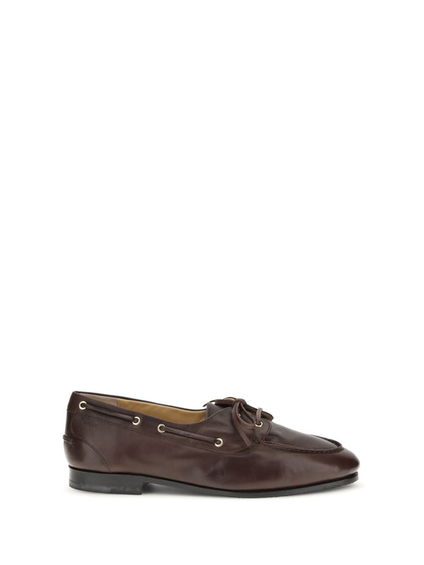 Bally Burgundy Boat Shoes