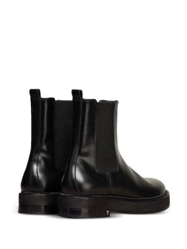 Black Leather Chelsea Boots