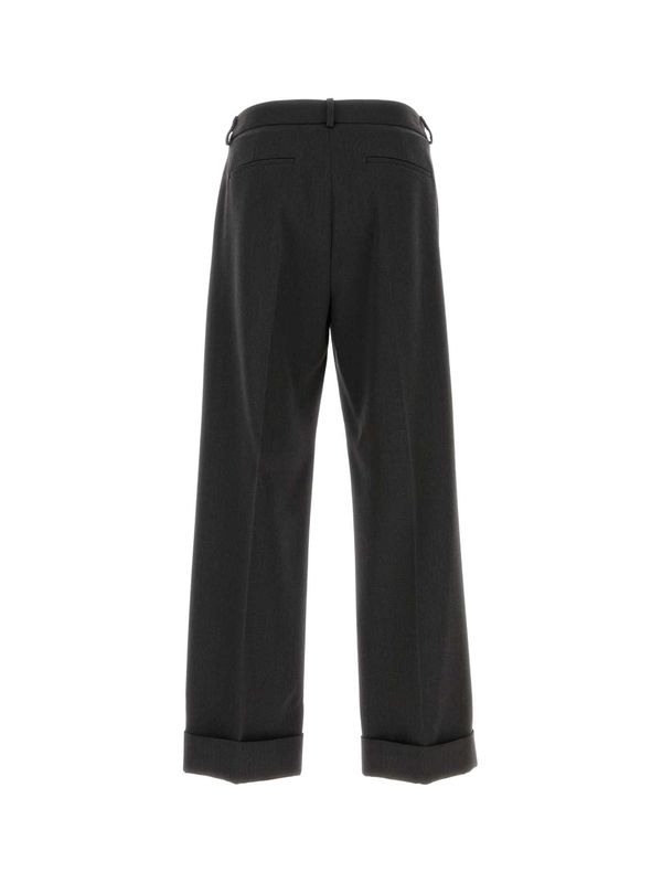 High-Waisted Wool Tailored Pants