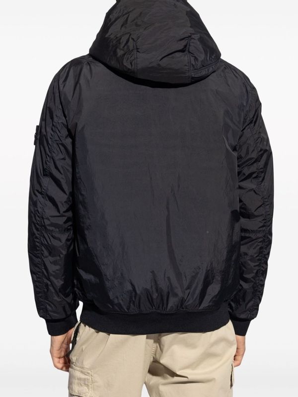 STONE ISLAND - Wappen Patch Nylon Hoodie
  Jacket - Jente