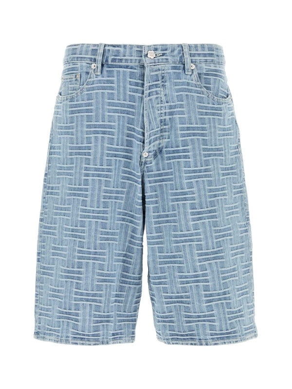 Pattern Detail Denim Shorts