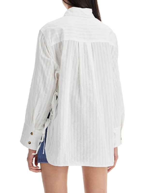 GANNI - Striped Cotton Shirt - Jente