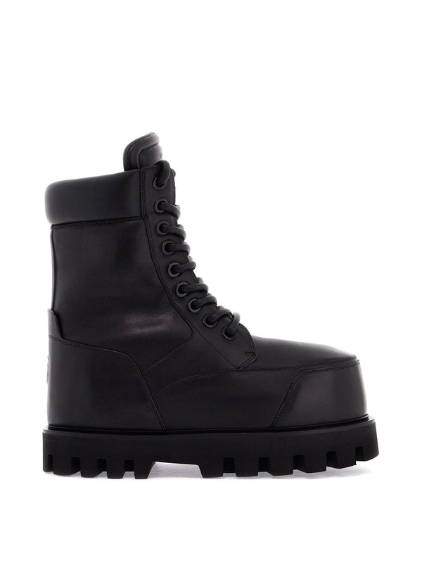 Alexander McQUEEN - Parachute Platform Leather Lace-Up Boots - Jente