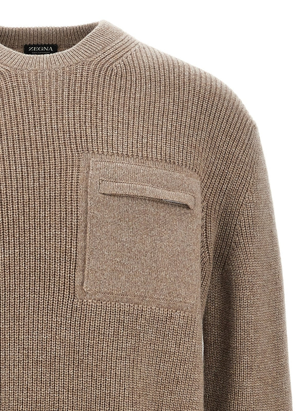 Zip Pocket Cashmere Knit