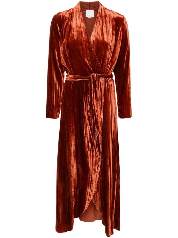 Velvet V-neck Long Dress