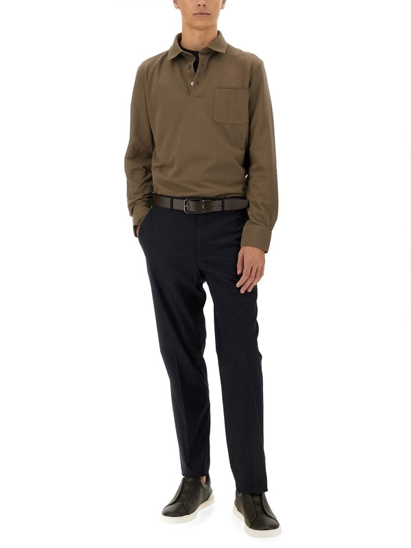 Beige Cotton Polo Shirt