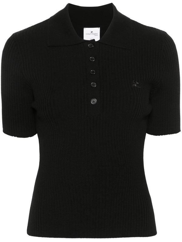 Logo Patch Rib Polo Shirt