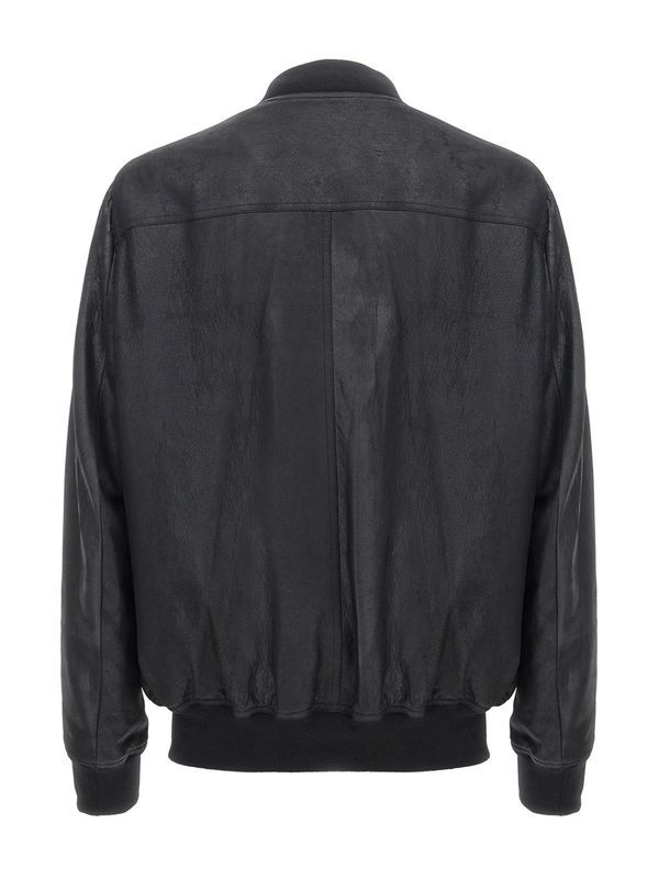 Bauhaus Plaid Leather Bomber Jacket