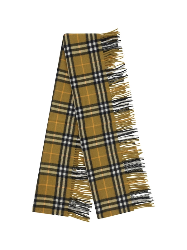 Check Fringe Cashmere Scarf