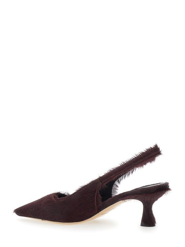 Semicouture Burgundy Slingback Heels