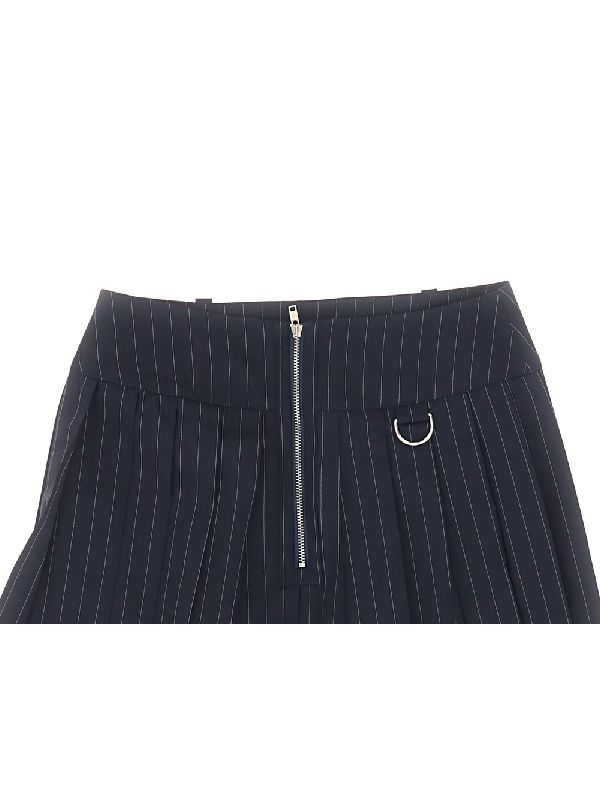 Pinstripe Pleated Mini Skirt