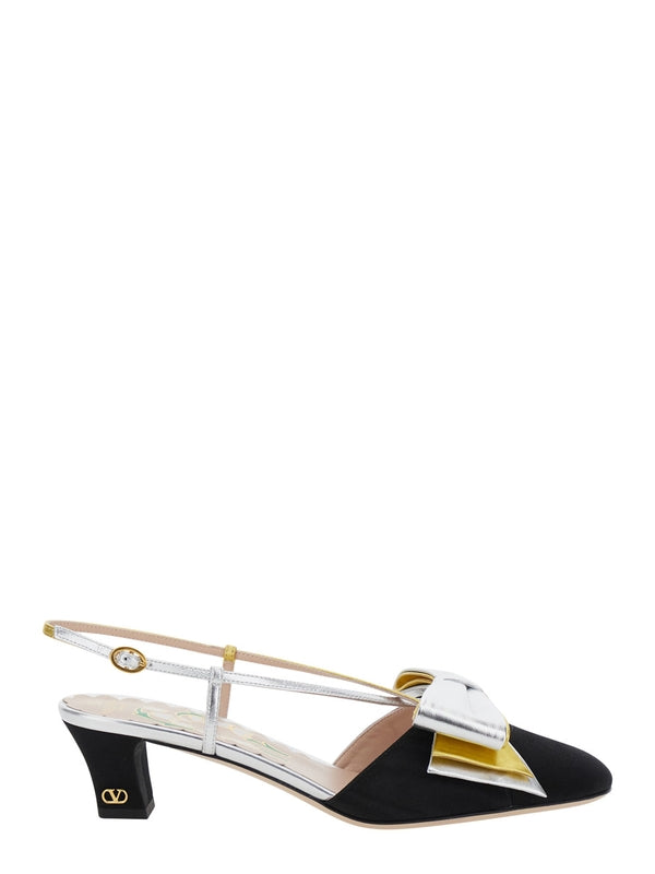 BOWOW Bow Leather Slingback Heels