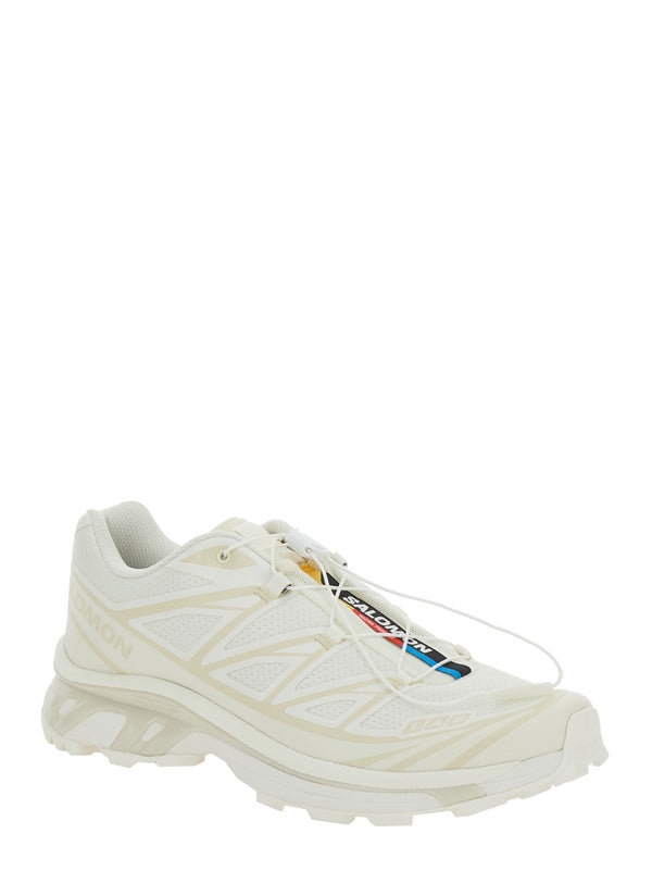 'XT-6 S/Lab' White Sneakers with Drawstring in Mesh and Tech Fabric Low top Sneakers