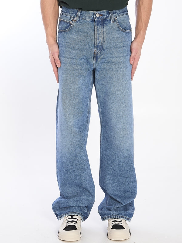 Straight Cotton Denim Pants