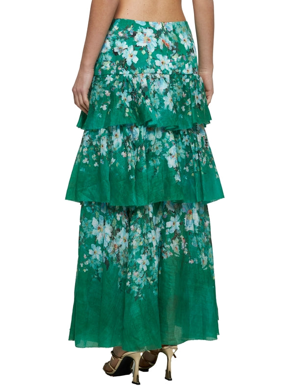 Avery Flower Print Midi Skirt