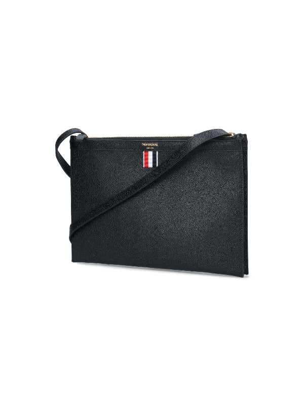 RWB Tab Pebbled Leather Clutch Bag