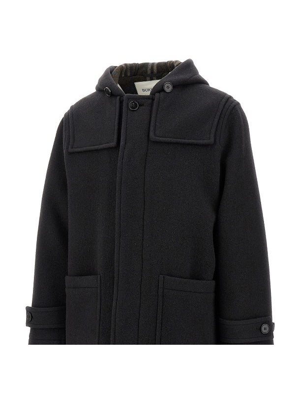 Wool Hooded Long Coat