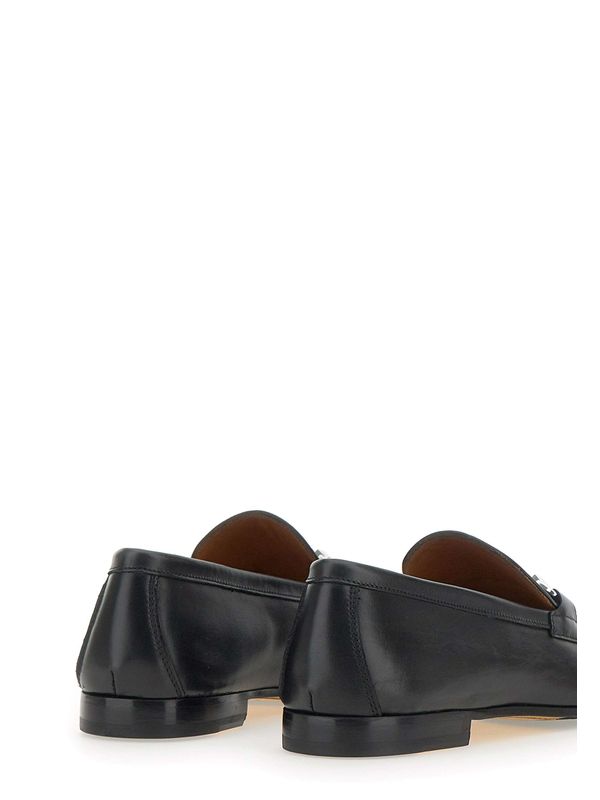 Buckle Detail Leather Loafers