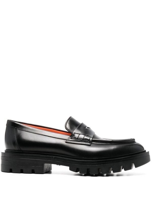 Black Leather Penny Loafers