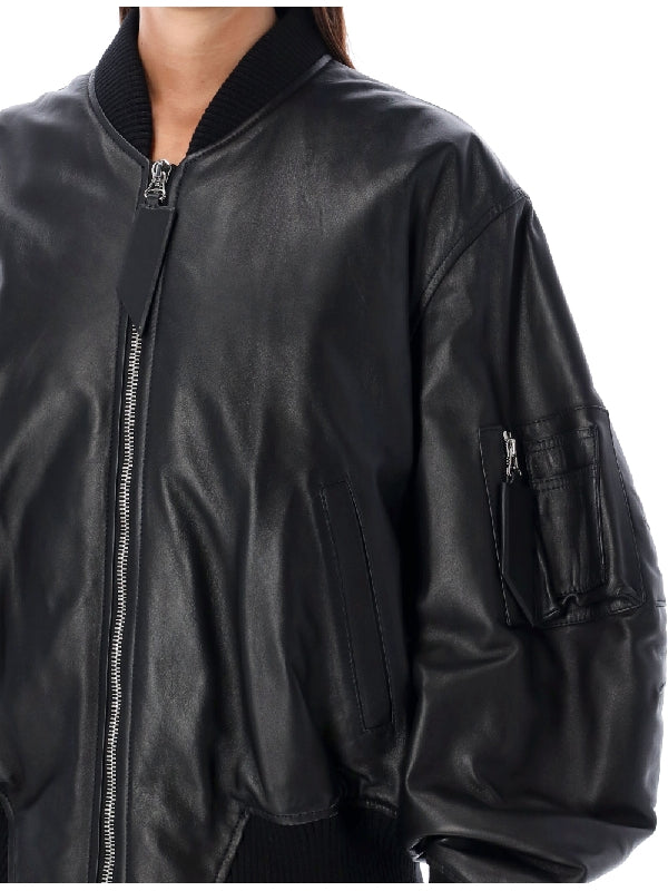 Anja Leather Bomber Jacket