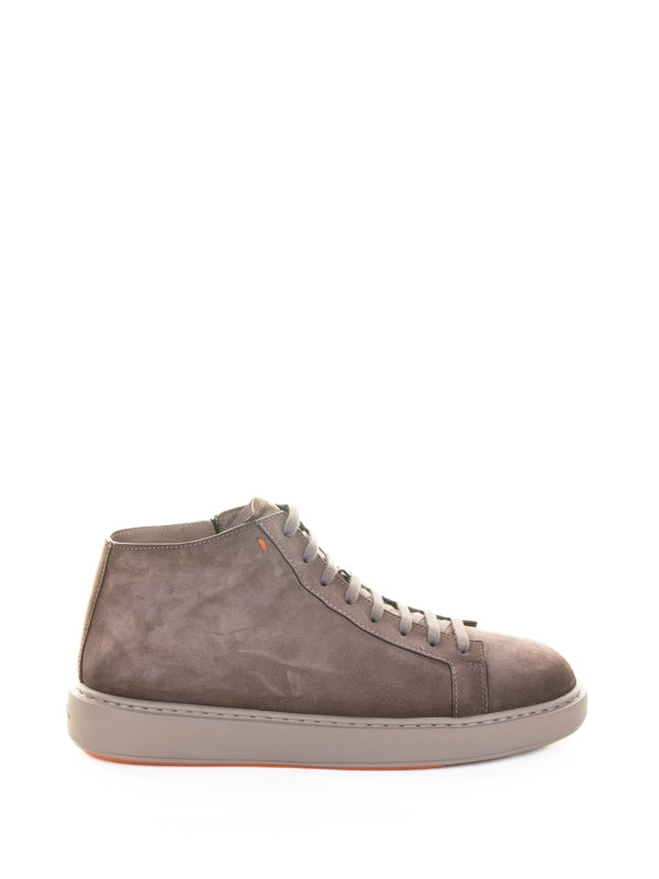 Santoni Grey Brown Lace-Up Boots