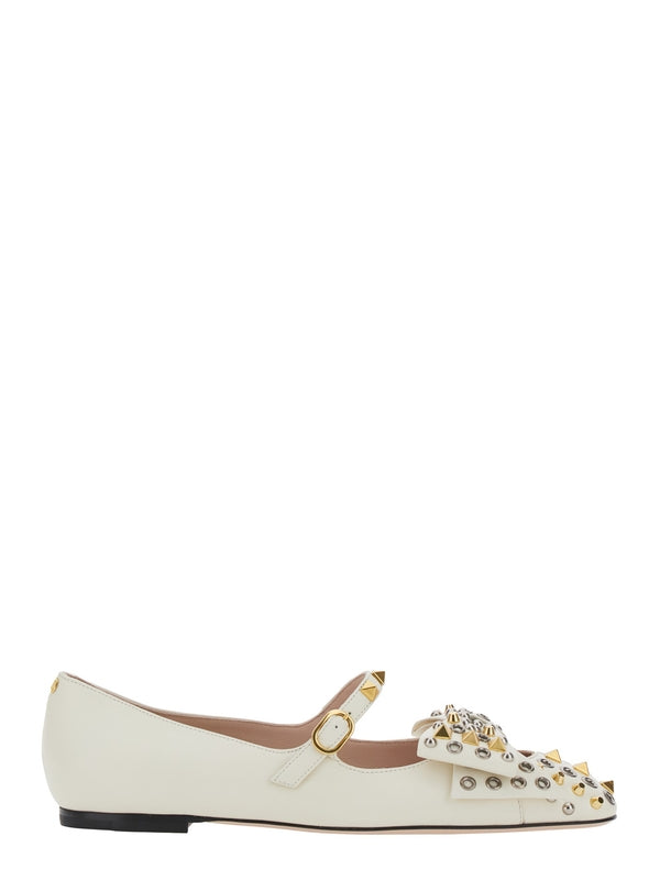 Valentino White Flat Shoes