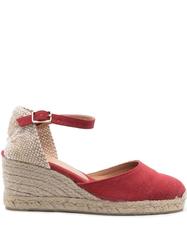 Castaner Red Wedge Sandals
