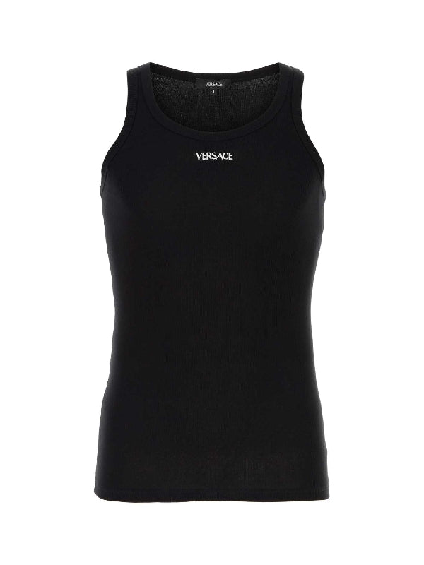 Logo Embroidered Cotton Tank Top