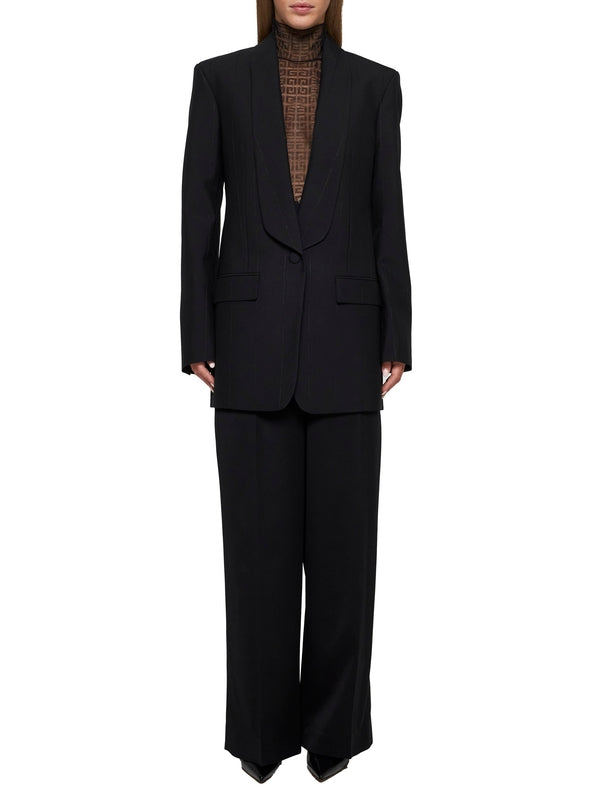 Black Wool Tailored Pants