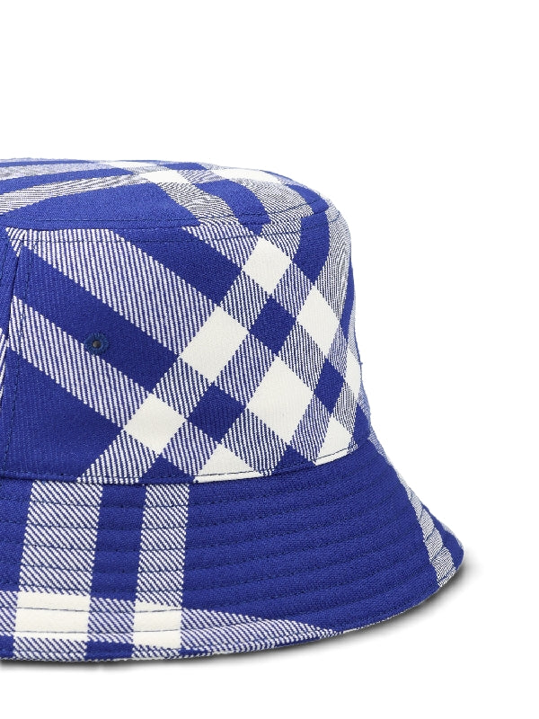 Wool Blend Check Bucket Hat