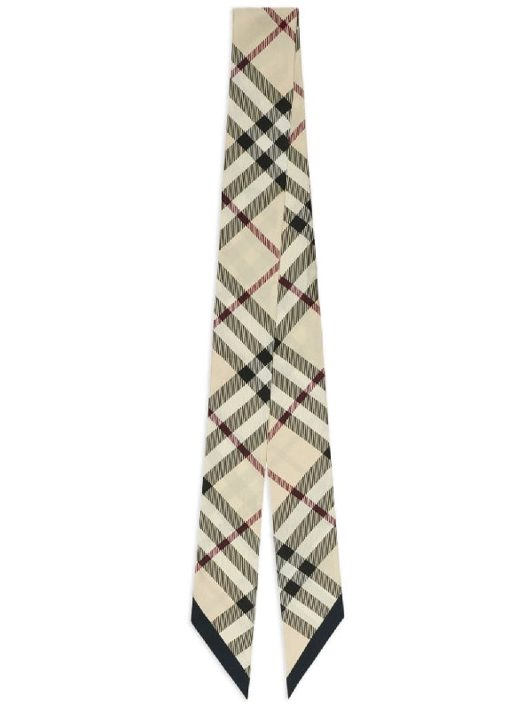 Skinny Check Silk Scarf