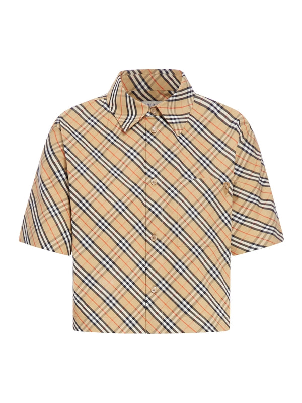 Vintage Check Pattern Short
  Sleeve Shirt