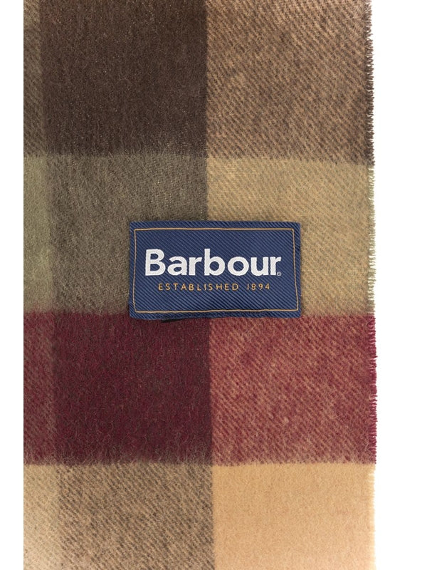 Barbour Burgundy Checked Wool Mufflers