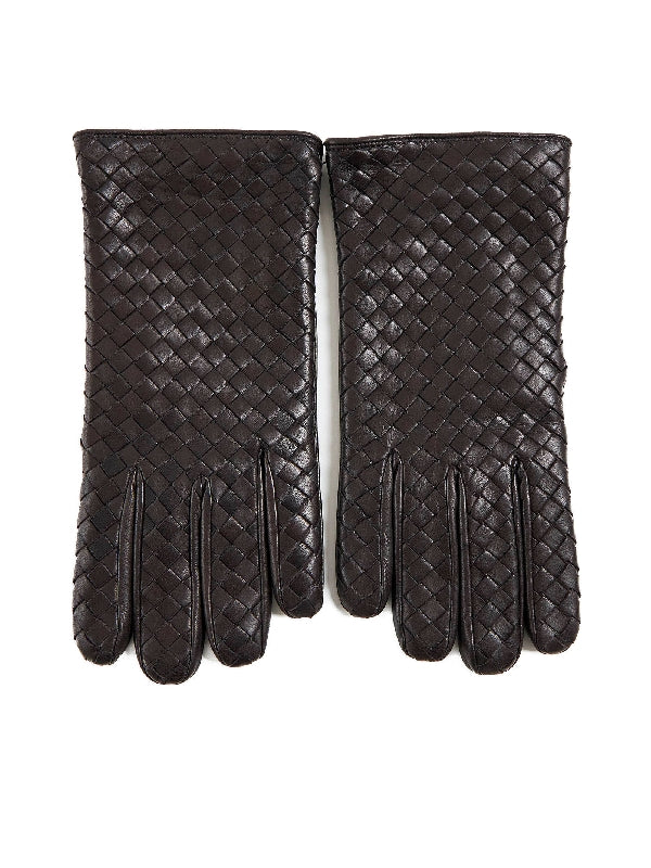 Intrecciato Leather Gloves