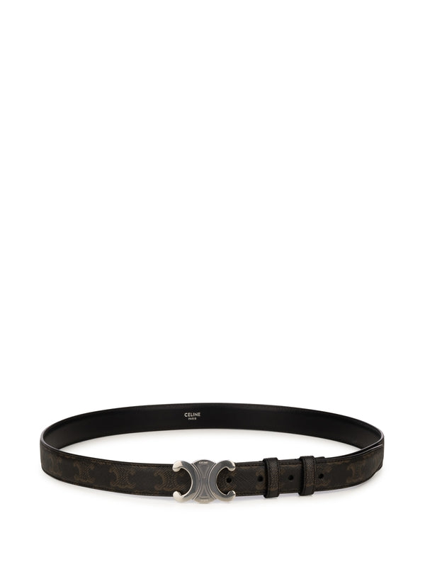Triomphe Logo Buckle Calfskin Belt