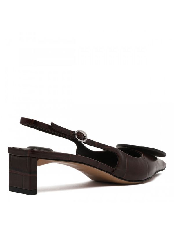 Crocodile
  Effect Leather Slingback Heels