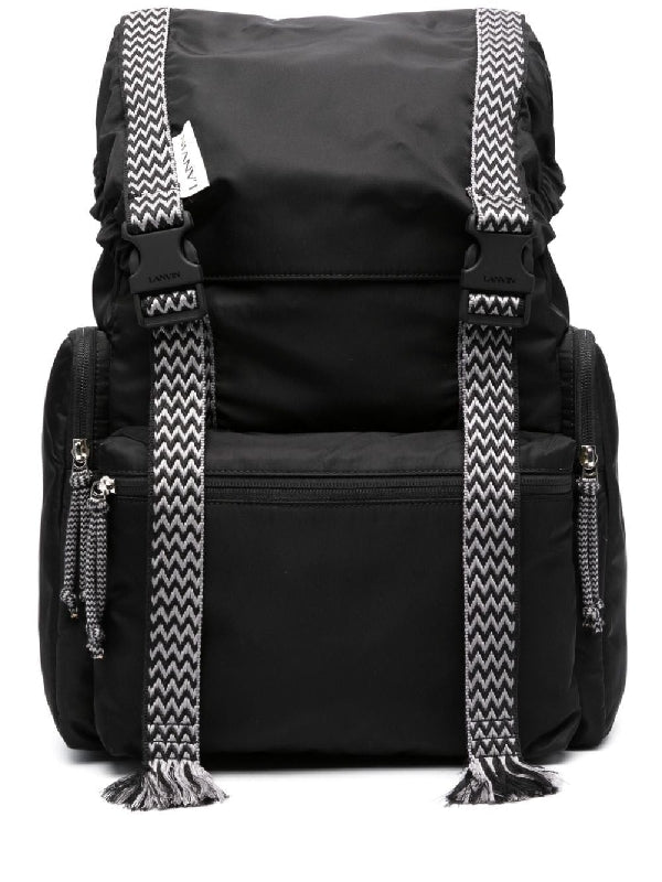 Curve Buckle Strap Nylon Backpack