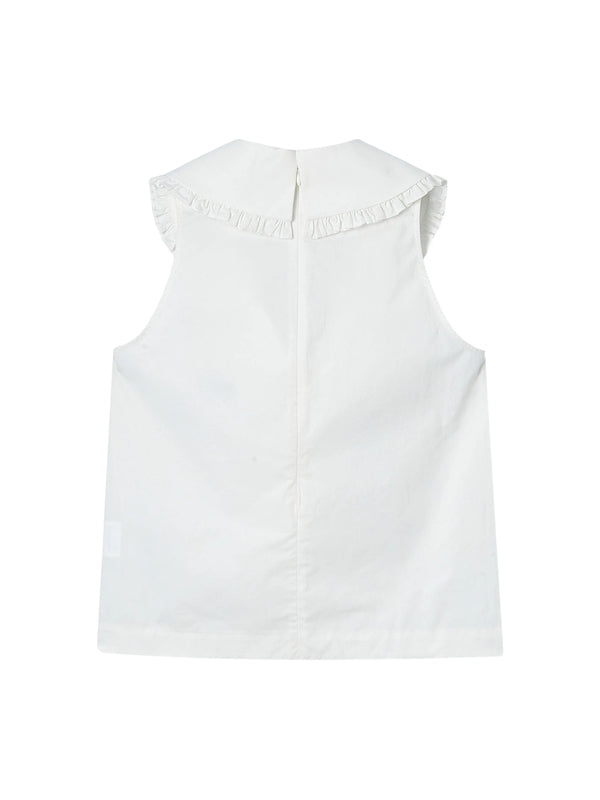 Ruffle Collar Sleeveless Top